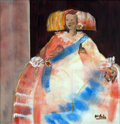 Menina met sjerp en bloem door Marisa Leon